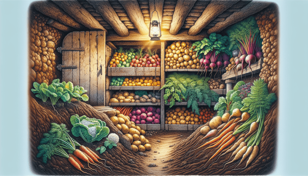 An illustration of a traditional root cellar, showcasing its structure and function.