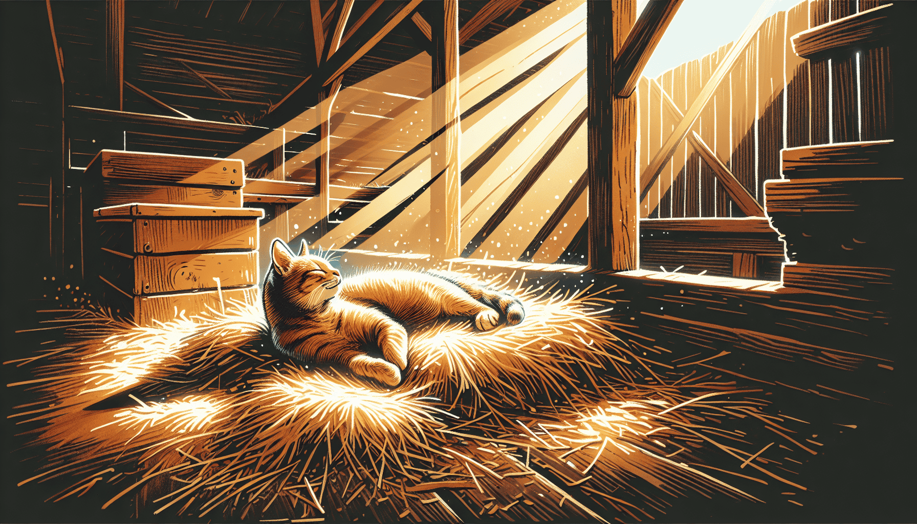 A barn cat lounging in a sunny spot, representing the importance of spaying and neutering.