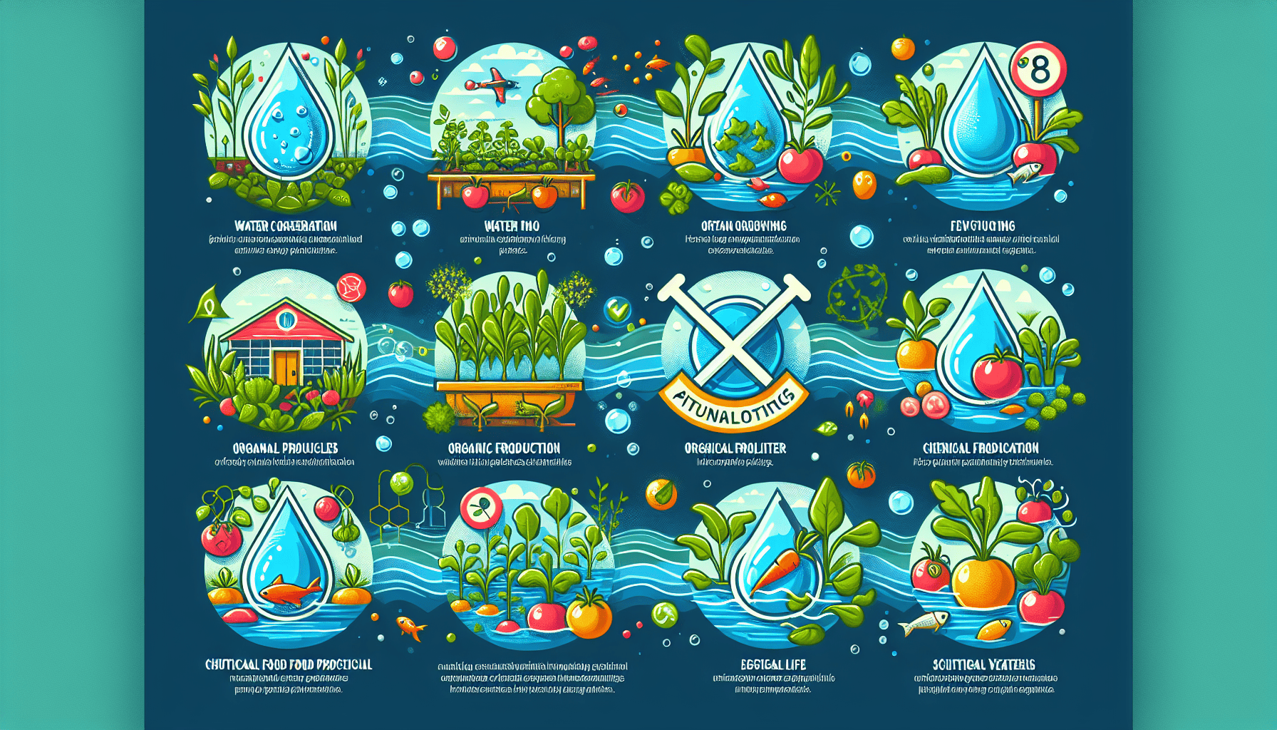 An infographic illustrating the benefits of aquaponics systems for food production.